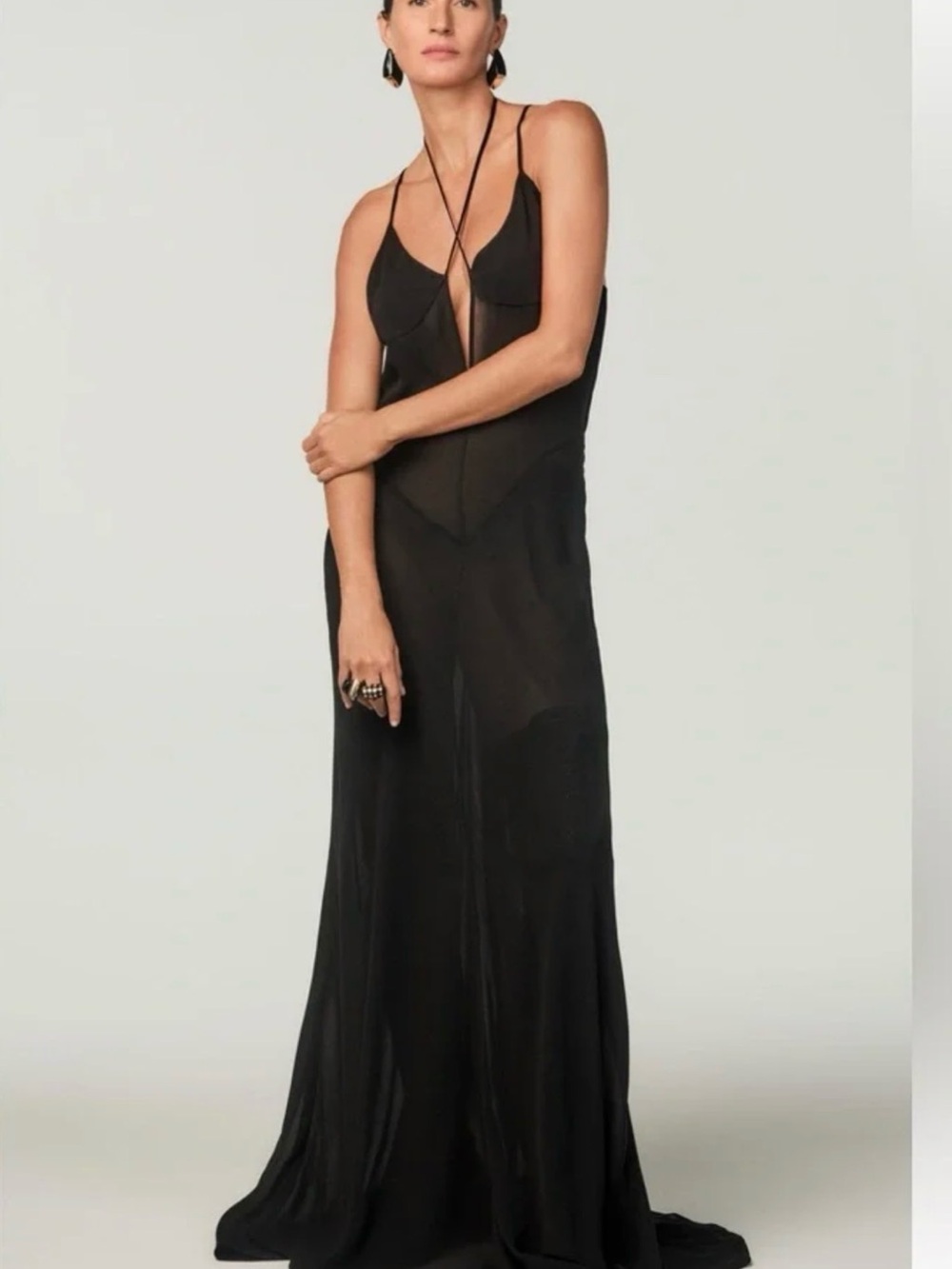 Zara Stefano Pilati Black Sheer Dress